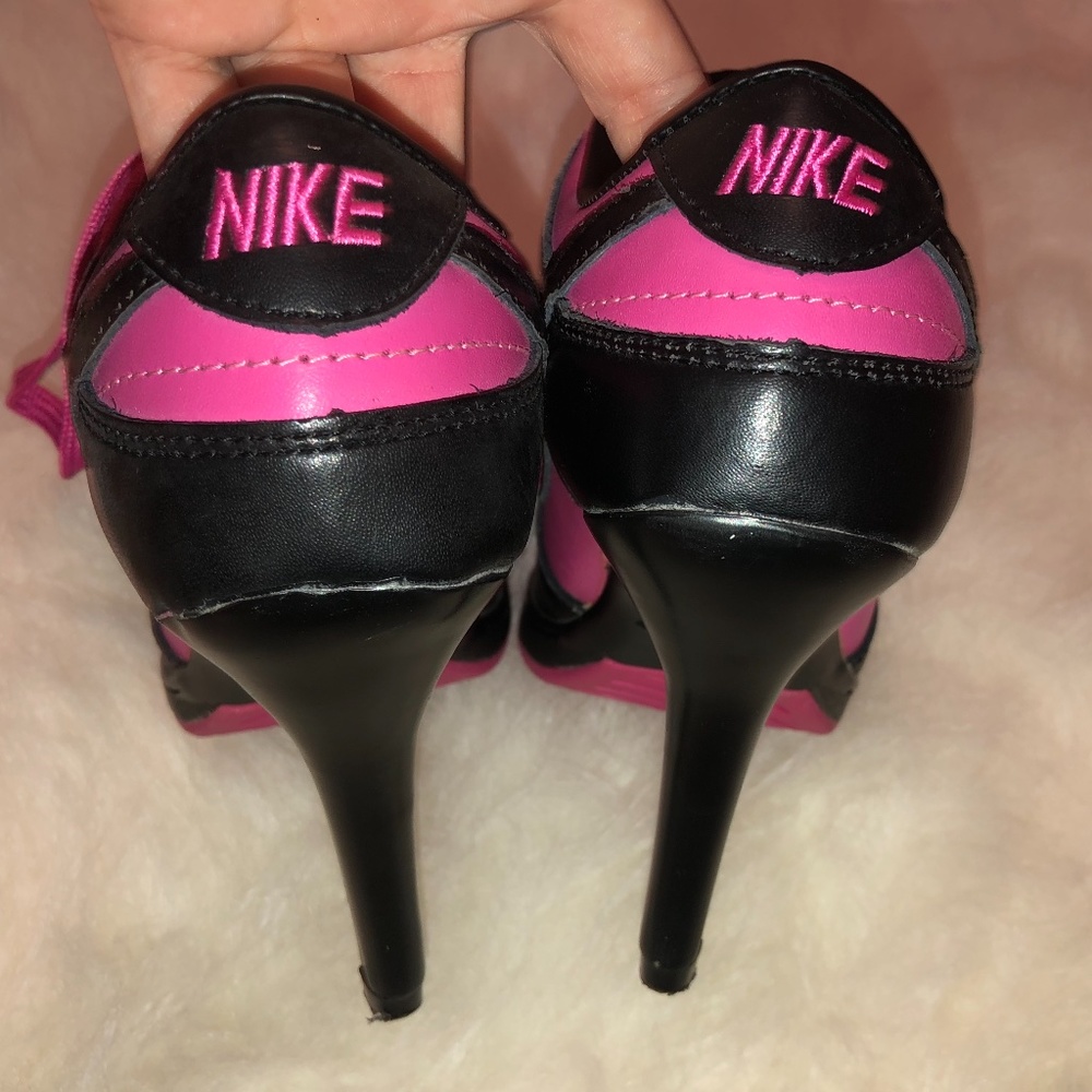 Replica Pink Black High Heel Nike Sneakers KNOCKOF